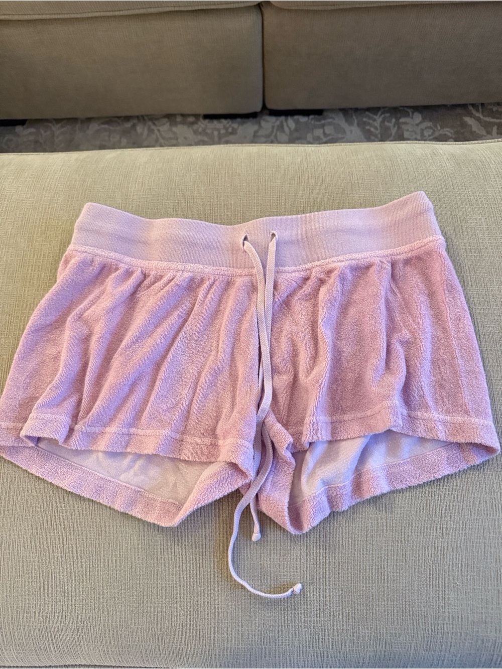 Hard Tail Terry Drawstring Shorts - Light Pink